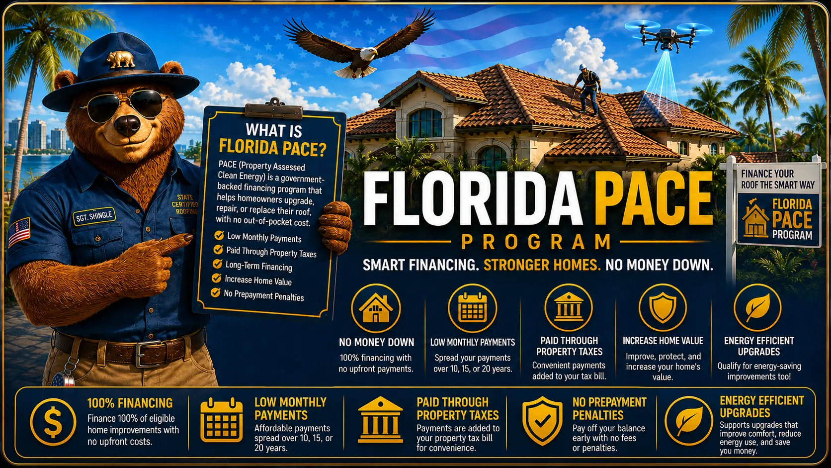 Florida PACE Program roof financing no money down — The Villages FL