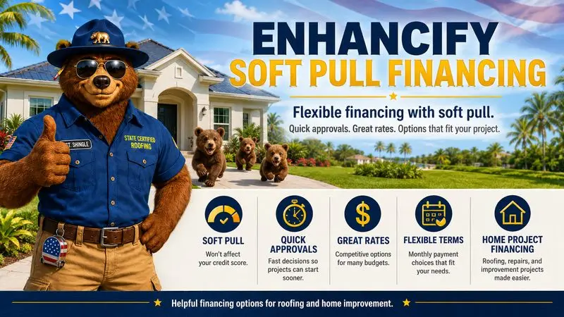 Roof financing Enhancify soft credit pull The Villages FL