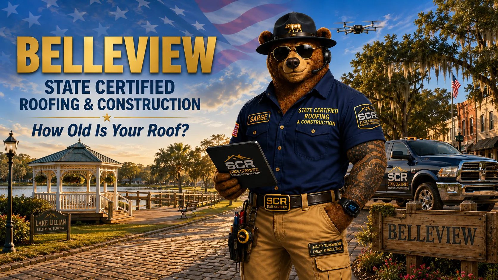 Roofing contractor in Belleview FL — Sarge of State Certified Roofing, Belleview Florida landmark scene