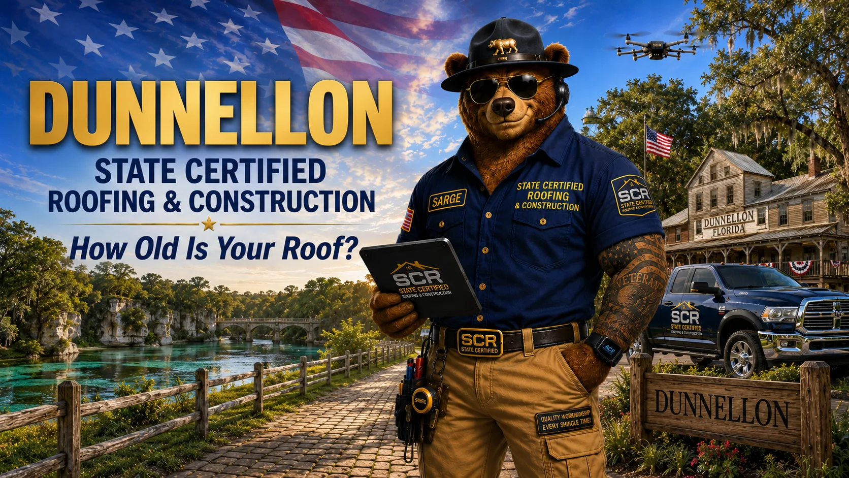 Roofing contractor in Dunnellon FL — Sarge of State Certified Roofing, Dunnellon Florida landmark scene