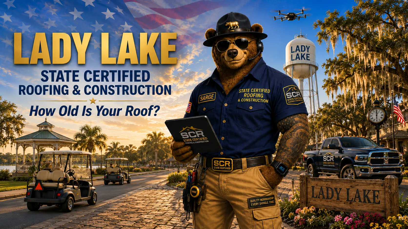 Roofing contractor in Lady Lake FL — Sarge of State Certified Roofing, Lady Lake Florida landmark scene