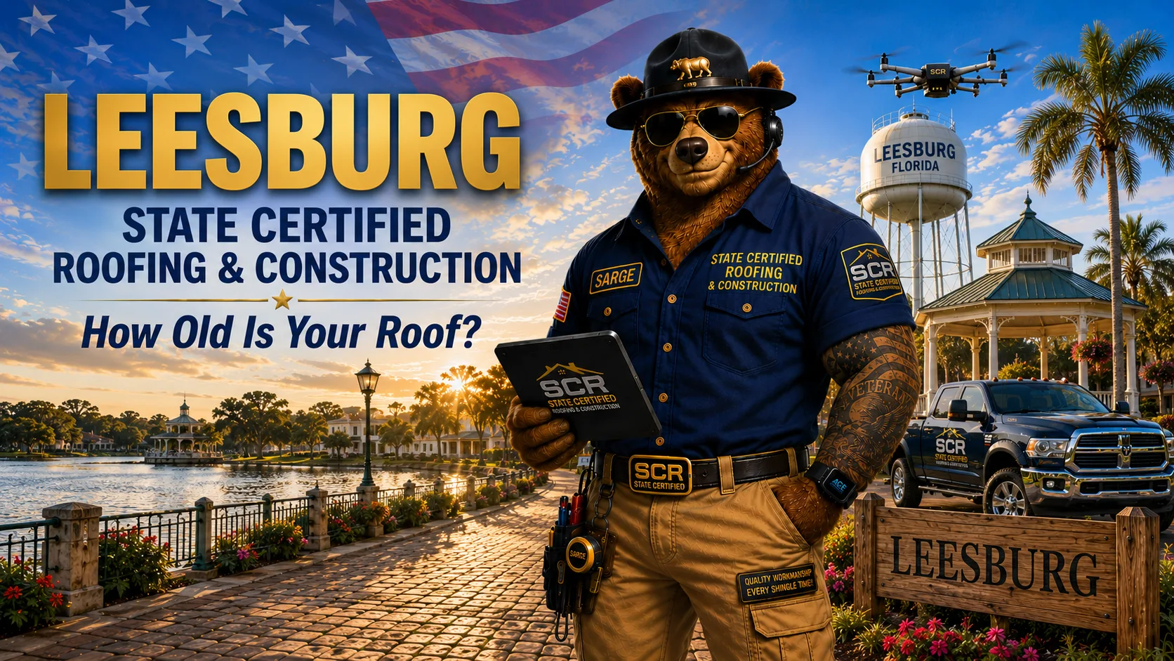 Roofing contractor in Leesburg FL — Sarge of State Certified Roofing, Leesburg Florida landmark scene