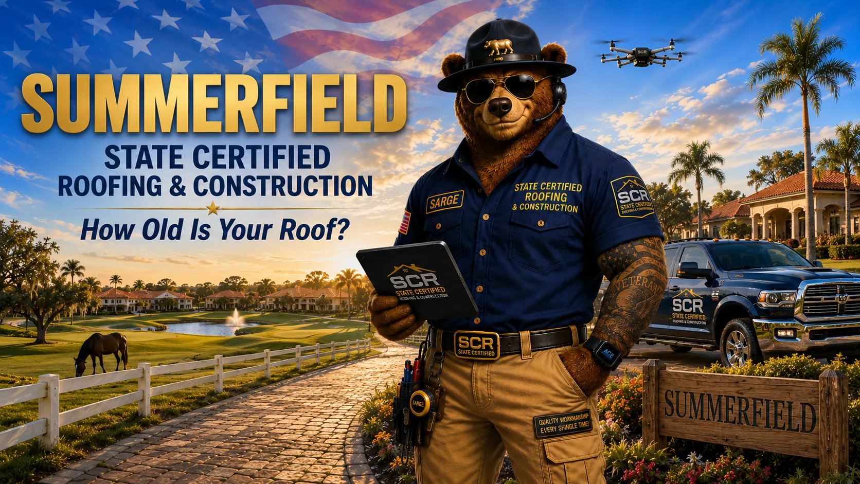 Roofing contractor in Summerfield FL — Sarge of State Certified Roofing, Summerfield Florida landmark scene