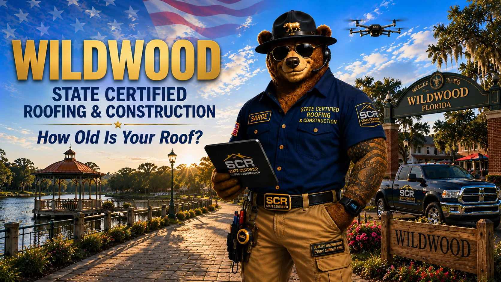 Roofing contractor in Wildwood FL — Sarge of State Certified Roofing, Wildwood Florida landmark scene