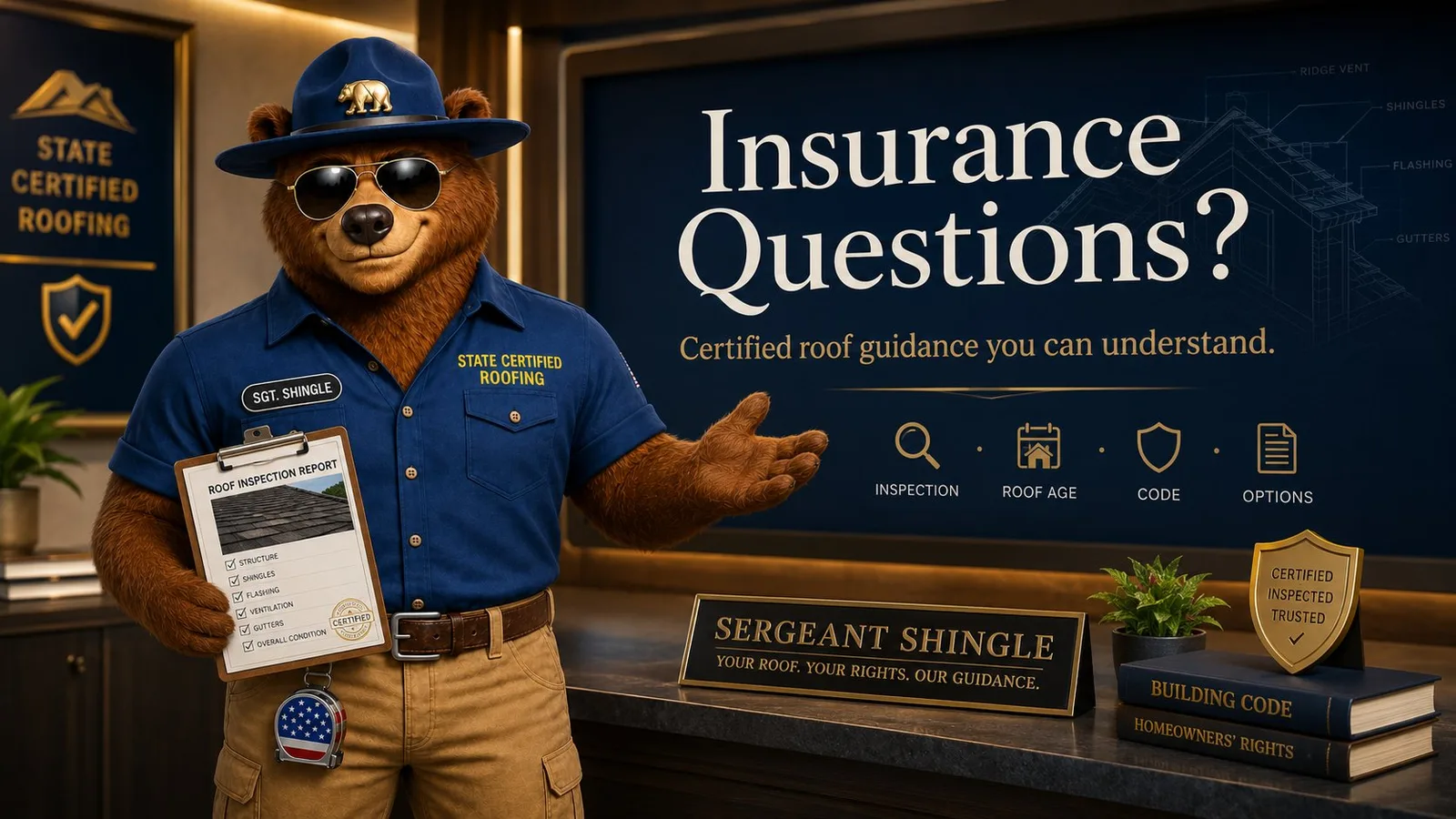 Sgt. Shingle — State Certified Roofing Insurance Inspection