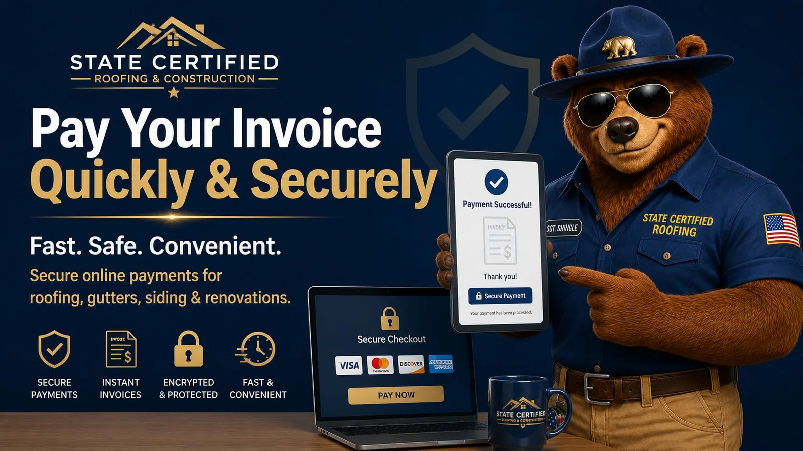 Pay Your Invoice Quickly and Securely — State Certified Roofing