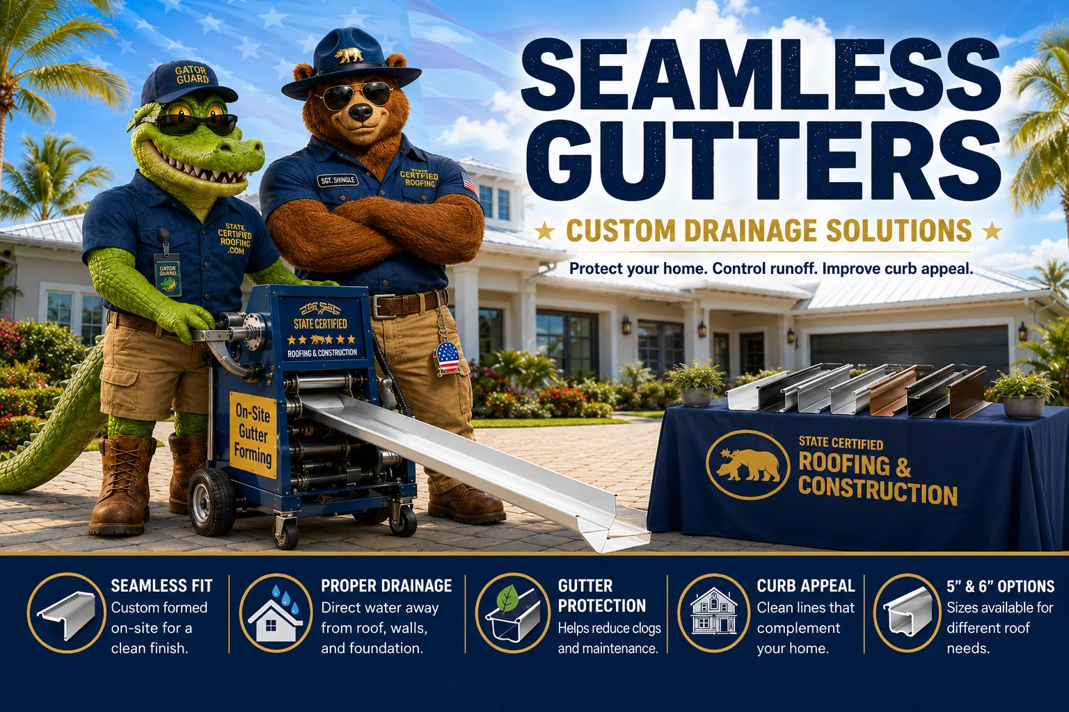 Sarge and GatorGuard seamless gutters and gutter protection