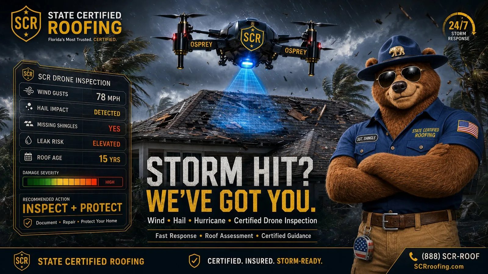 Storm Damage Roof Inspection - State Certified Roofing