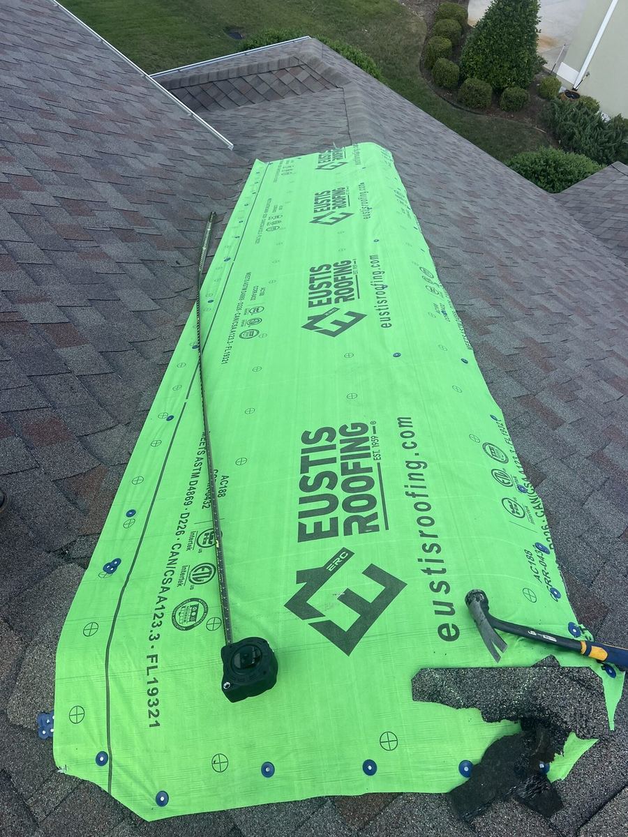 Eustis Roofing underlayment installed by State Certified Roofing - aerial view