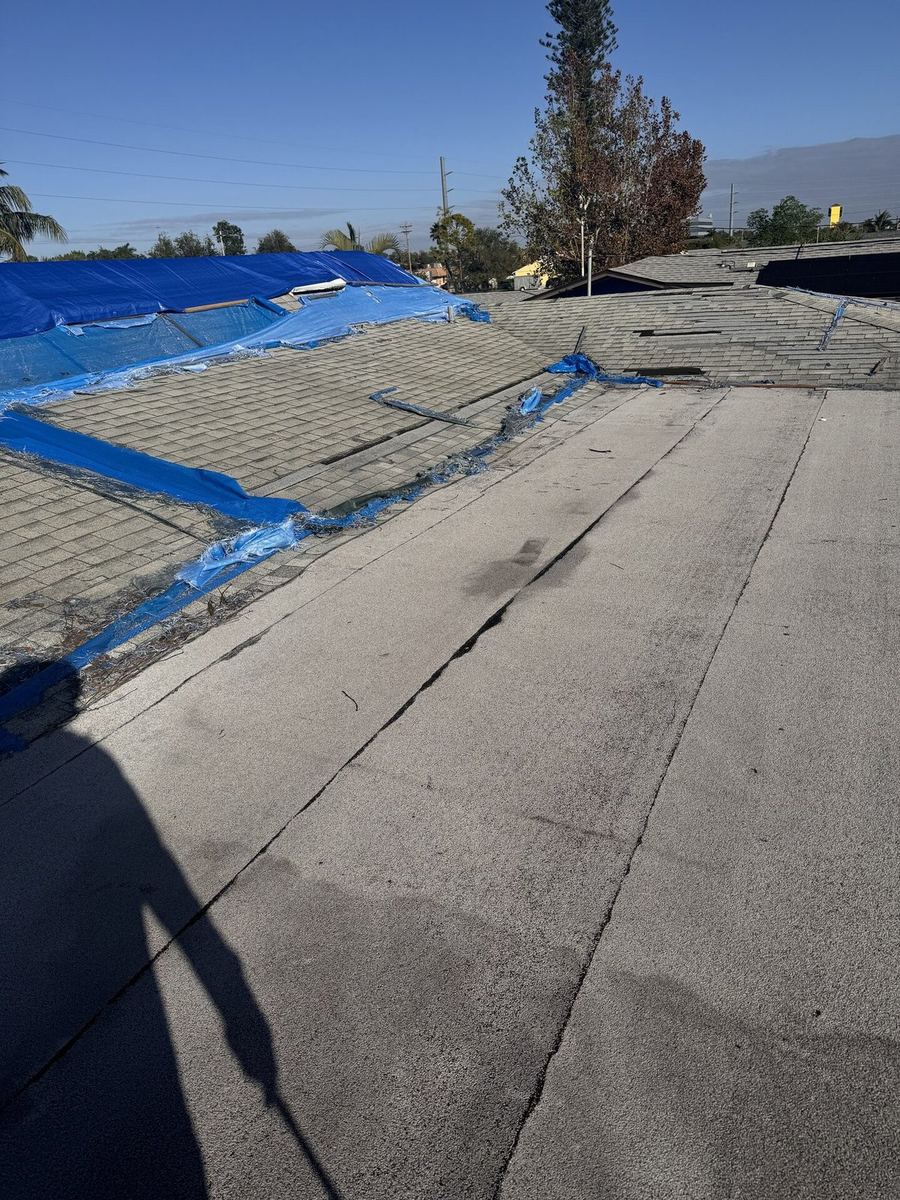 Roof replacement underlayment in progress - State Certified Roofing job in Florida
